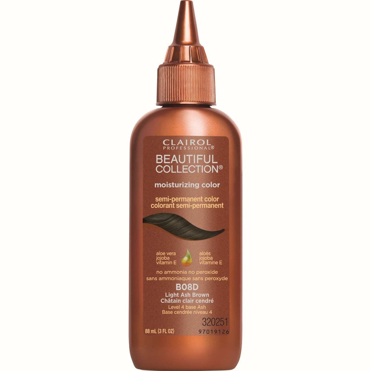 Semi-Permanent Hair Color Light Ash Brown with Aloe Vera & Jojoba 3oz