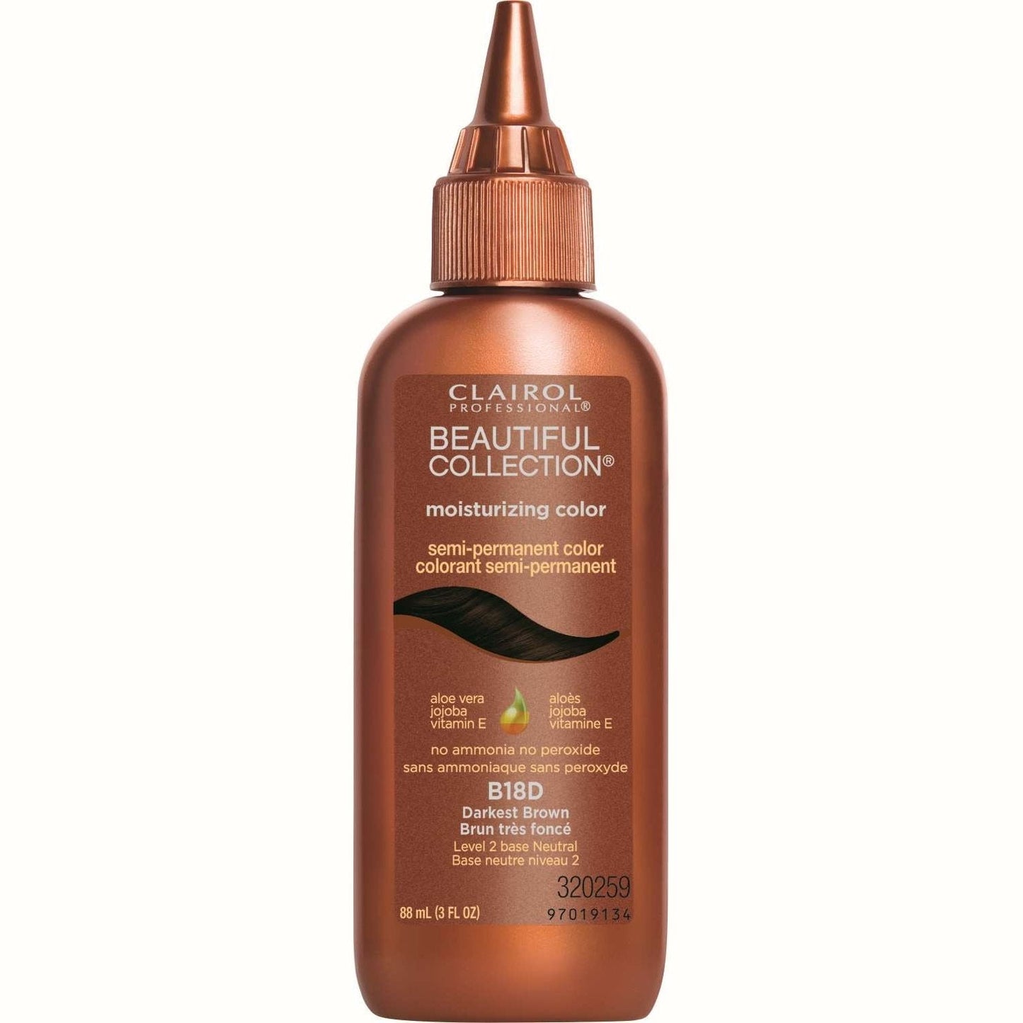 Semi-Permanent Hair Dye with Aloe, Vitamin E & Jojoba Oil Darkest Brown 3oz