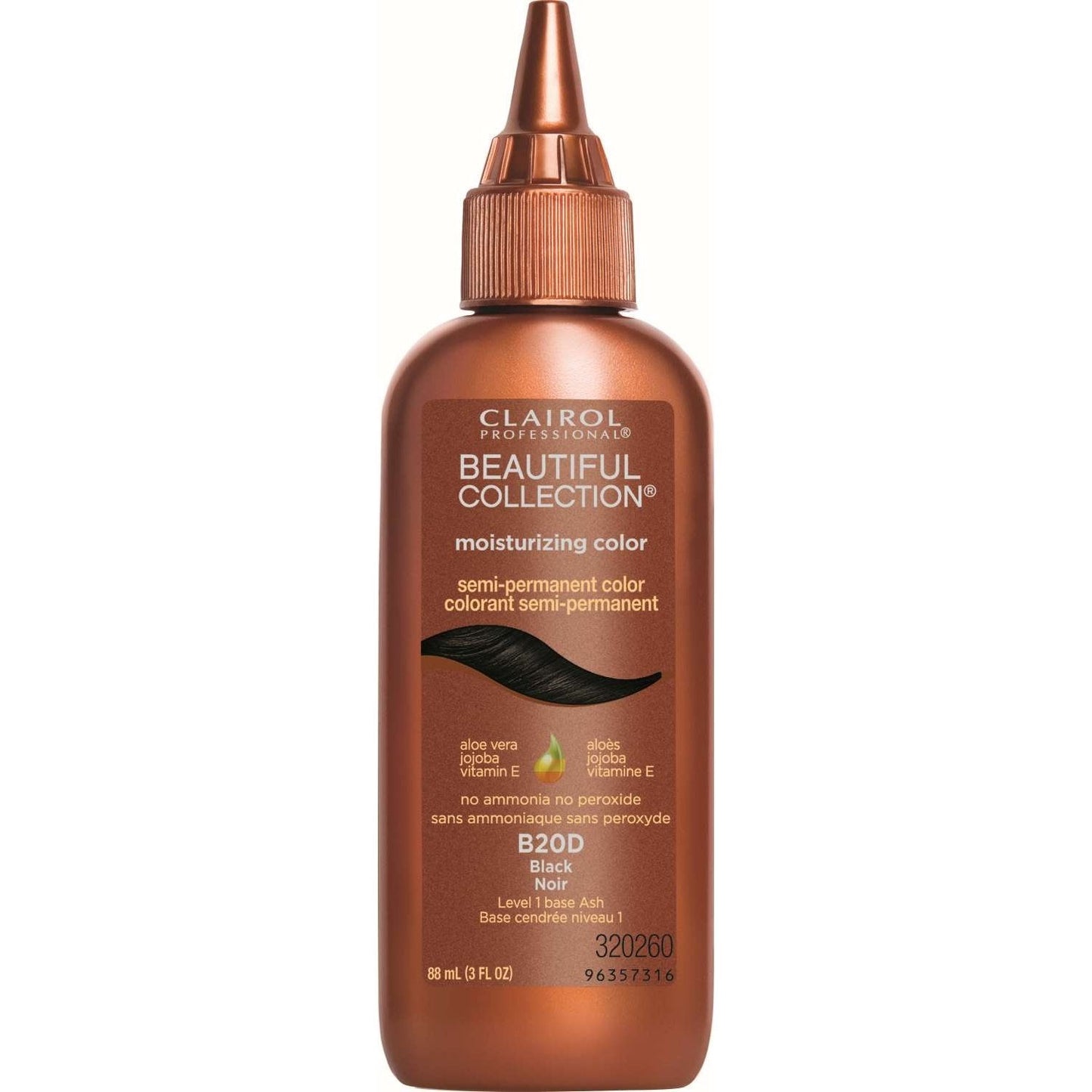 Semi-Permanent Hair Color with Jojoba Oil, Vitamin E & Aloe 3oz Black