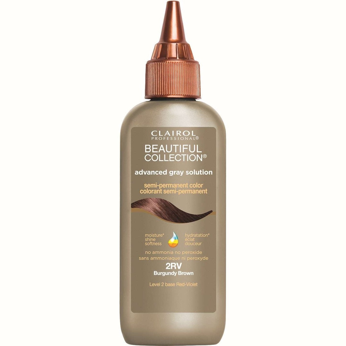 Semi-Permanent Hair Color Gray Coverage Burgundy Brown 2RV 12 Washes