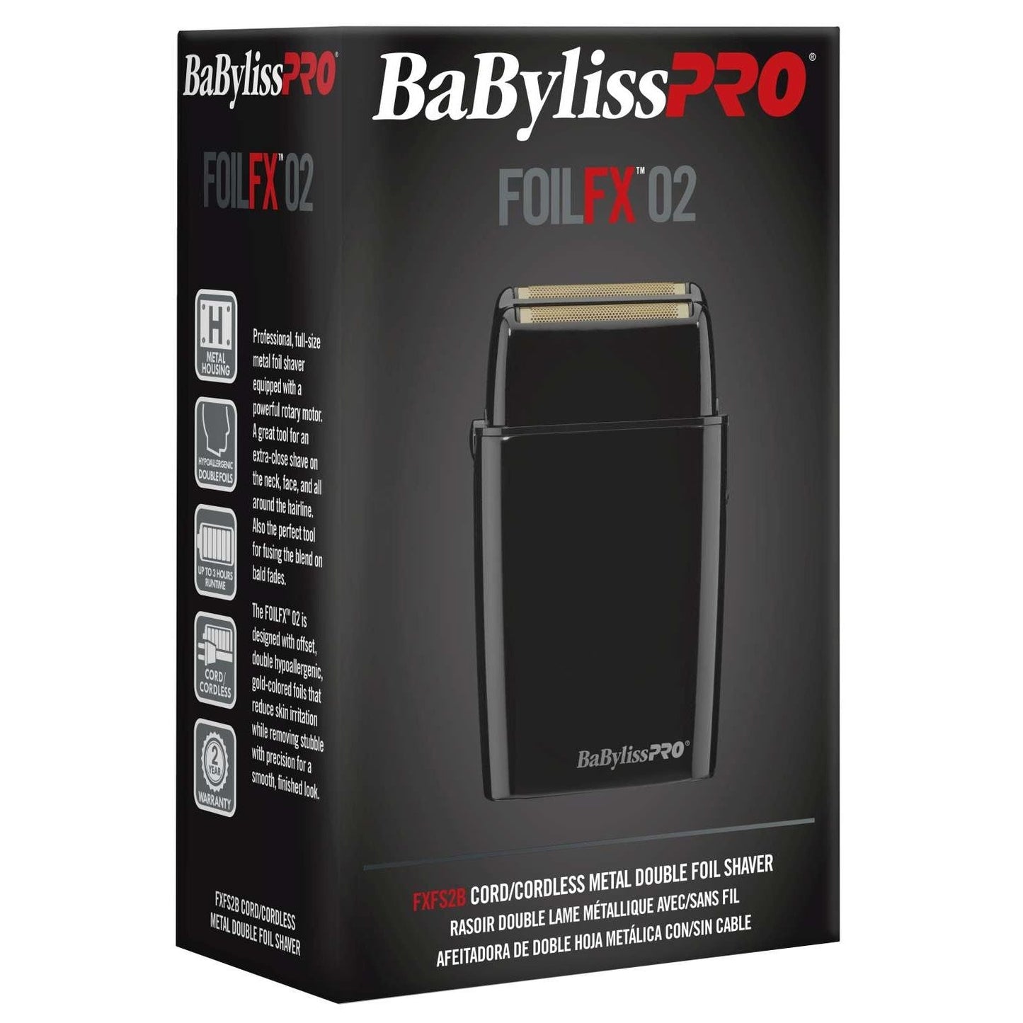Double Foil Shaver with Hypoallergenic Gold Foil and 3-Hour Runtime
