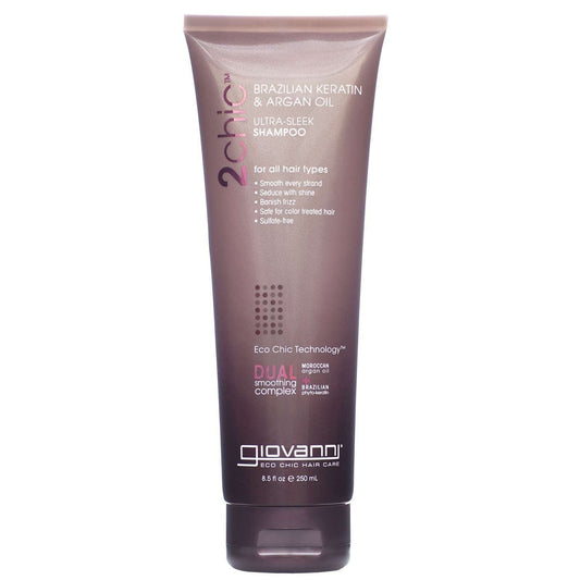 Ultra-Sleek Shampoo with Brazilian Keratin & Argan Oil for Dry, Frizzy Hair