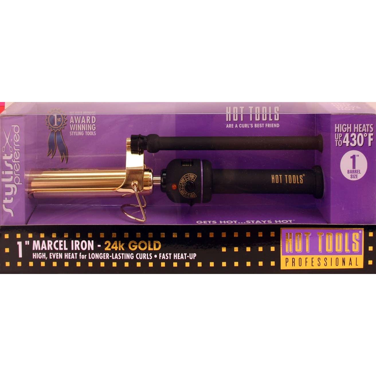 Marcel Curling Iron with 24K Gold Styling Surface and Adjustable Heat Control
