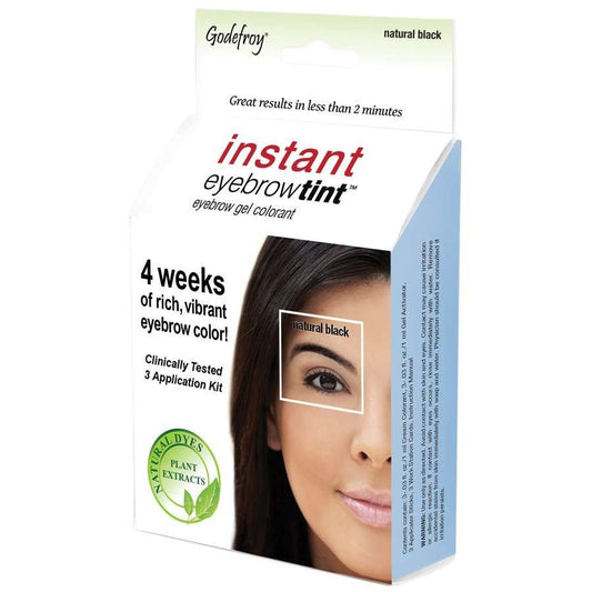 Instant Eyebrow Tint Kit Sensitive Skin Natural Black Three Applications