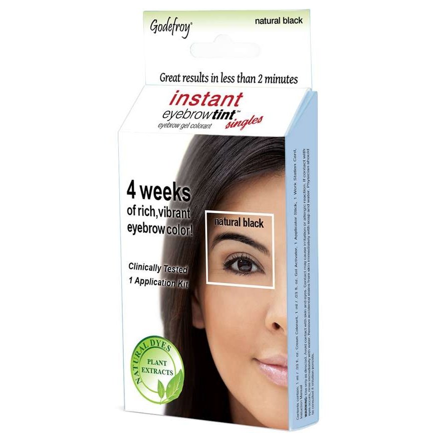 Instant Eyebrow Tint Kit Sensitive Formula Natural Black Single Application