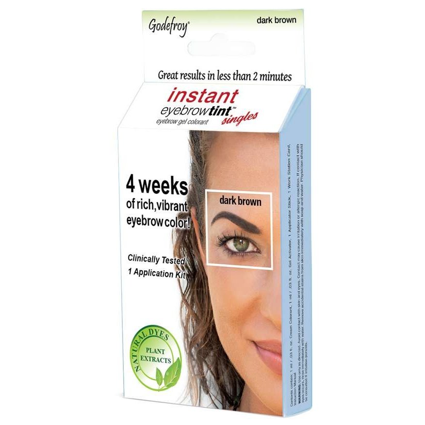 Instant Eyebrow Tint Dark Brown Sensitive Skin Single Application Kit