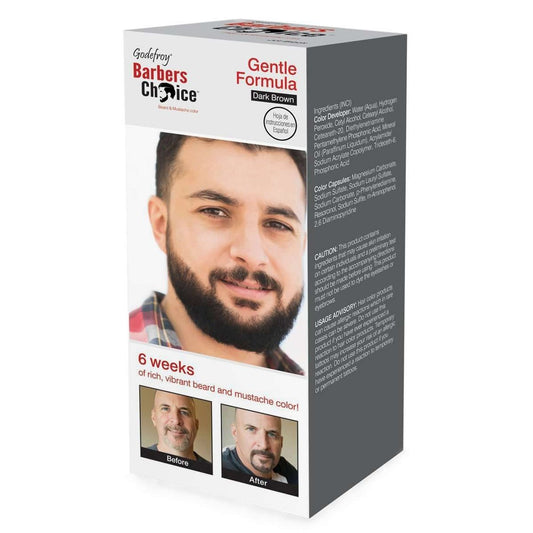 Beard and Mustache Color Kit for Thick Facial Hair 3-Application Dark Brown