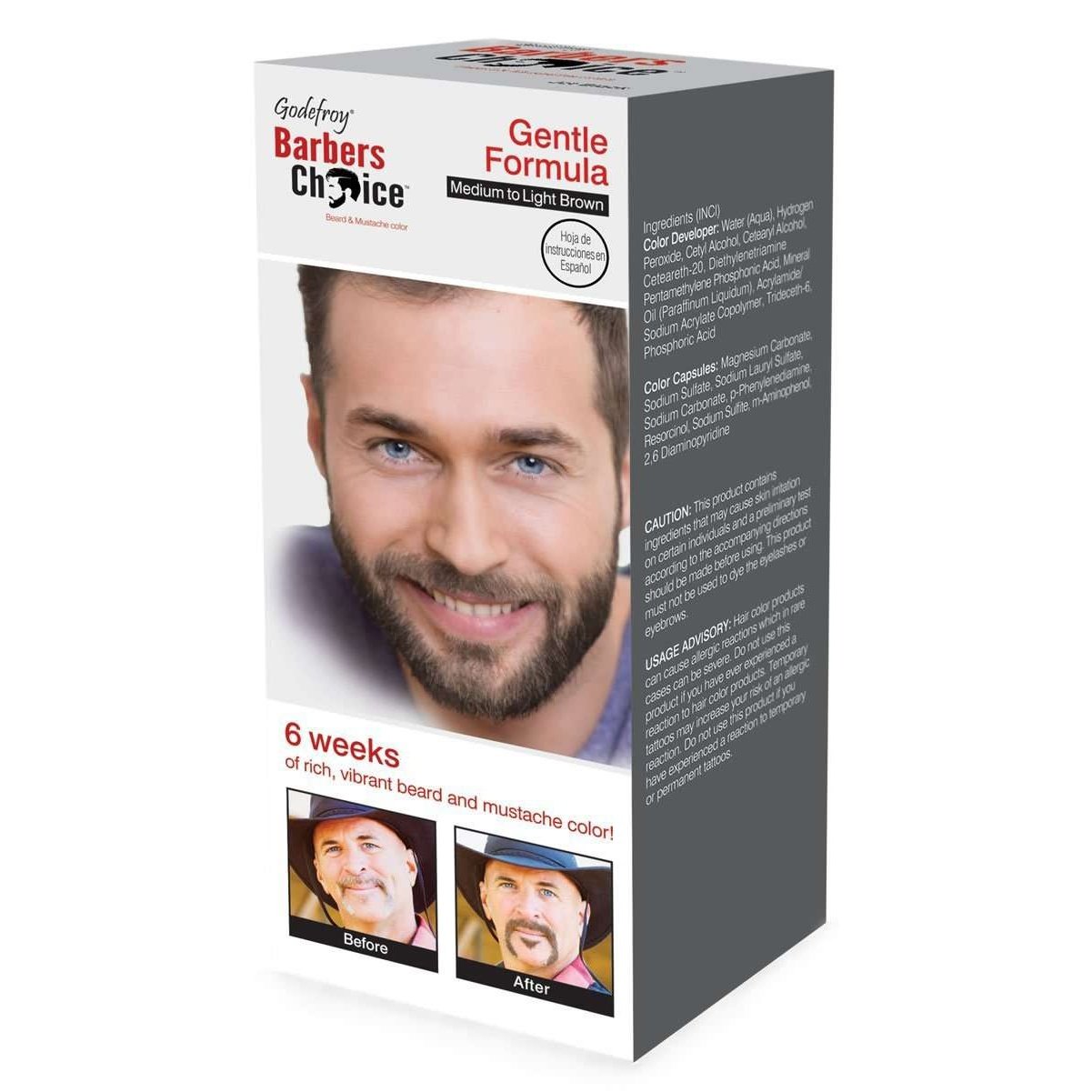 Facial Hair Dye for Thick Beard and Mustache 3-Application Kit Medium Brown