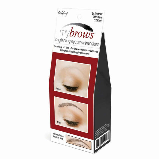 Medium Brown Arch Eyebrow Stickers 12 Pairs Medium Size