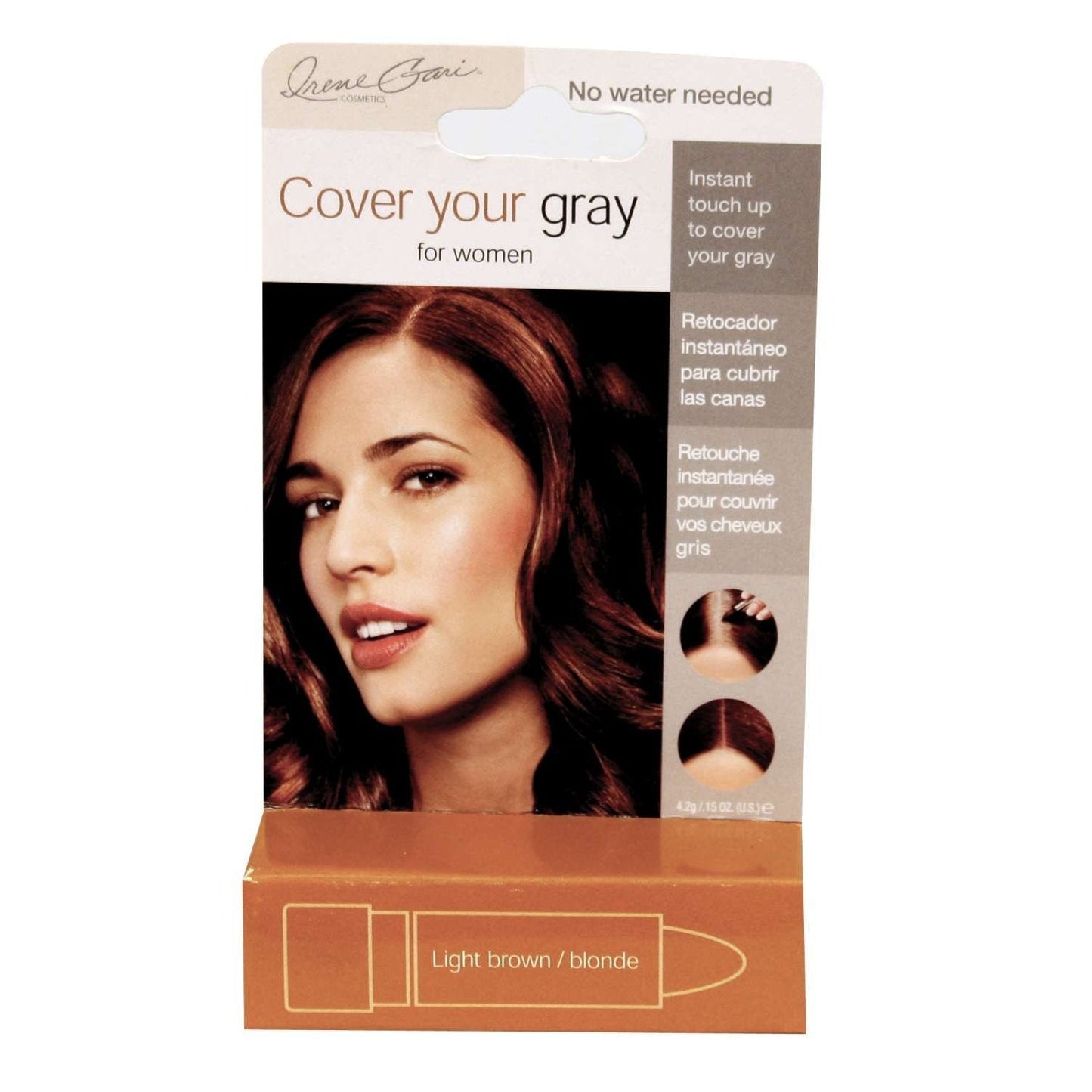 Touch-Up Stick for Gray Hair Coverage Light Brown Portable Size