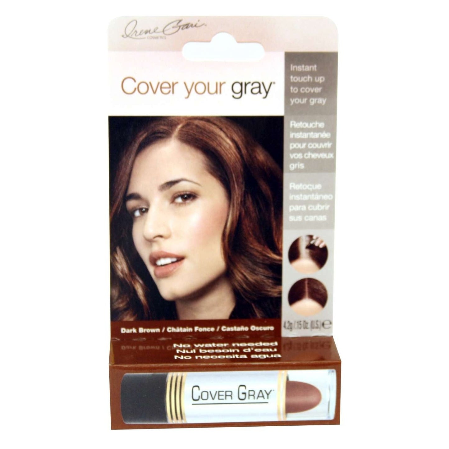 Touch-Up Stick for Gray Hair Coverage Dark Brown Travel Size