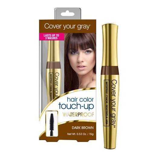 Waterproof Gray Hair Cover Brush for Long Hair Dark Brown