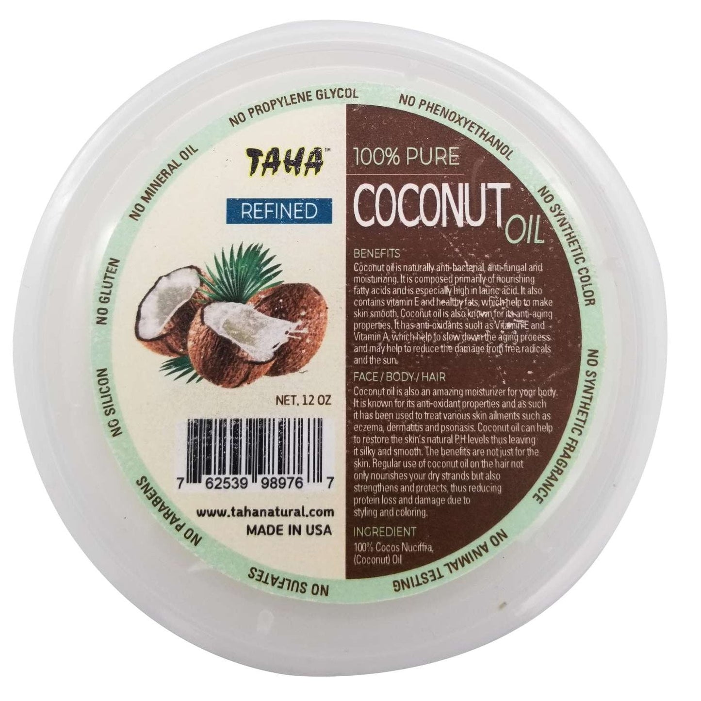 Coconut Refined Oil with Vitamins A E F 12oz