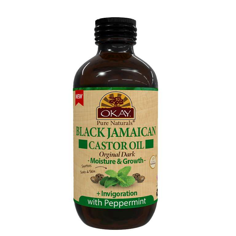 Pure Black Castor Oil with Peppermint for All Hair Types