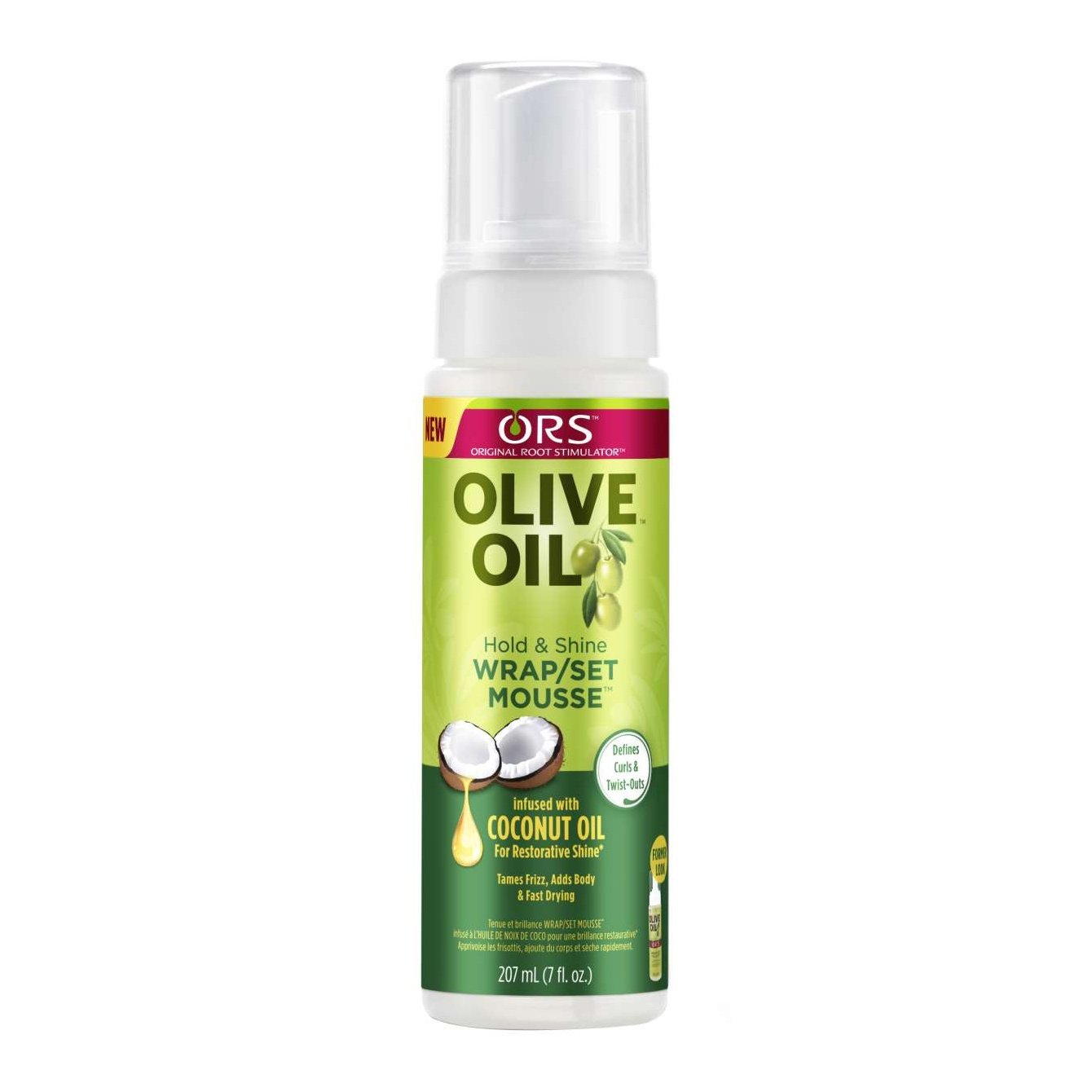 Hold and Shine WrapSet Mousse with Olive and Coconut Oil for Curly Hair