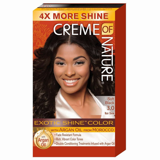 Creme of Nature Gel Hair Color with Mango Shea Butter and Argan Oil Soft Black