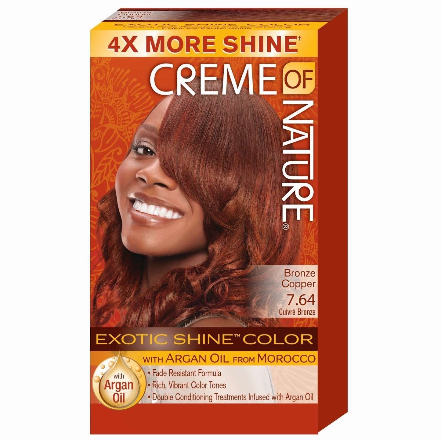 Creme of Nature Gel Hair Color with Argan Oil & Mango Shea Butter Bronze Copper 07.64