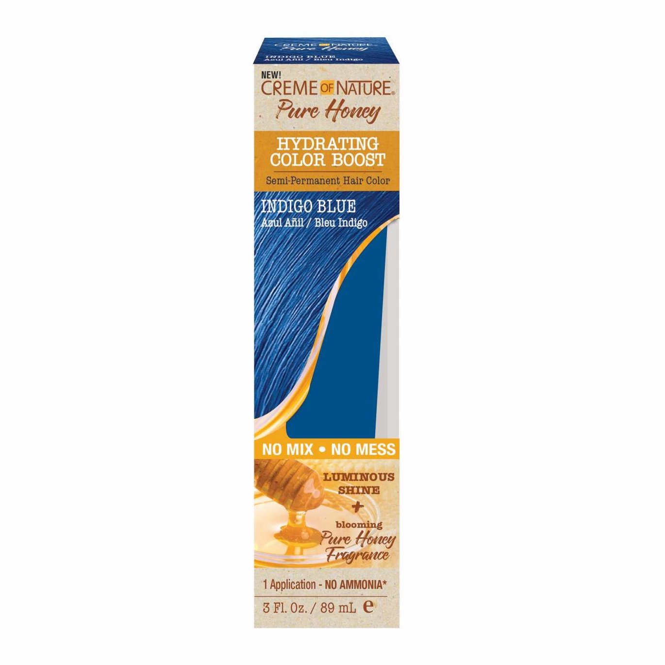 Creme of Nature Semi-Permanent Hair Color Ammonia-Free Pure Honey Indigo Blue