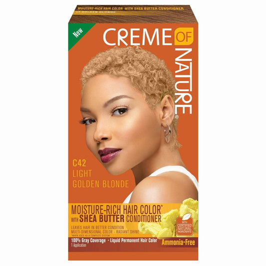 Creme of Nature Liquid Hair Color Ammonia-Free with Shea Butter & Mango Extract C42 Light Golden Blonde