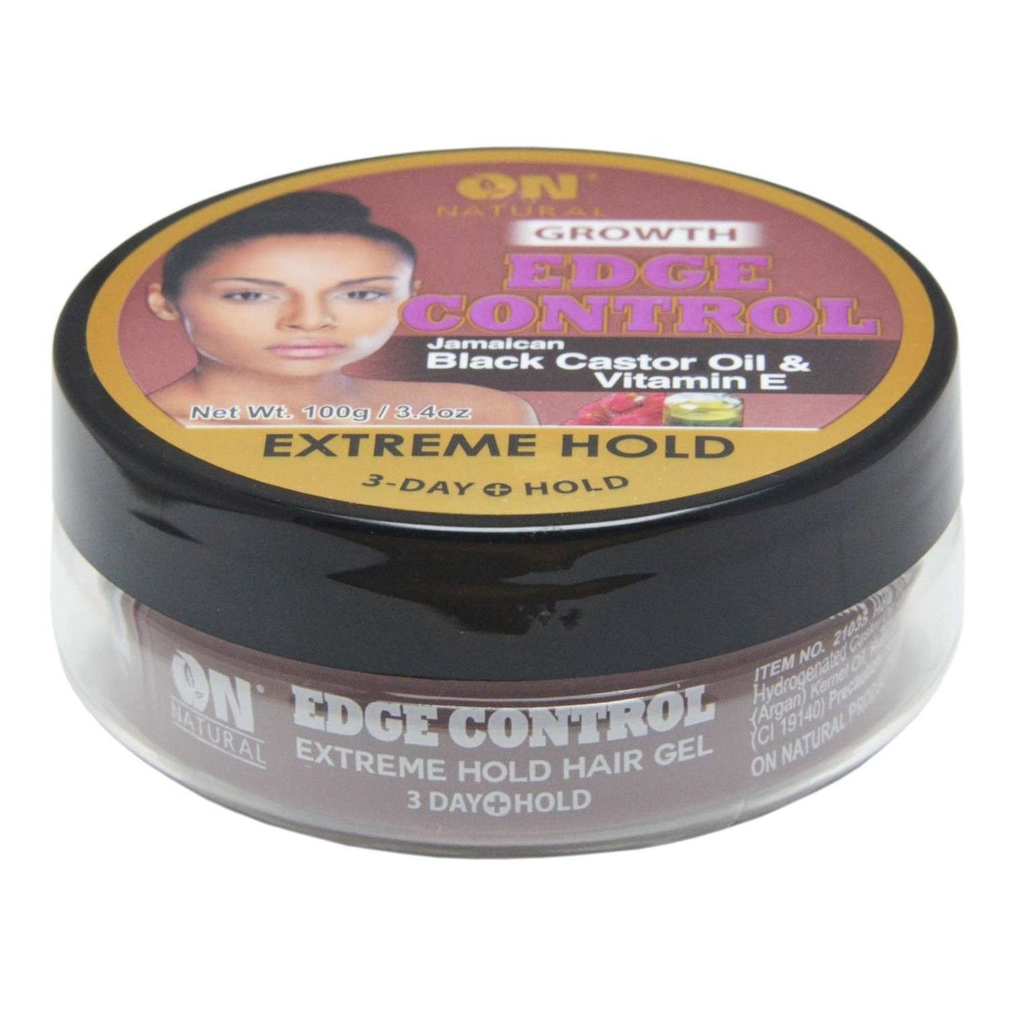 Edge Control Hair Gel with Black Castor Oil and Vitamin E Medium Hold