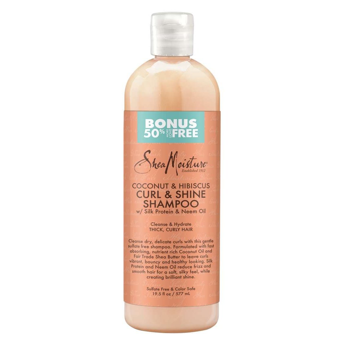 Shea Moisture Shampoo for Thick Curly Hair with Coconut Oil & Hibiscus