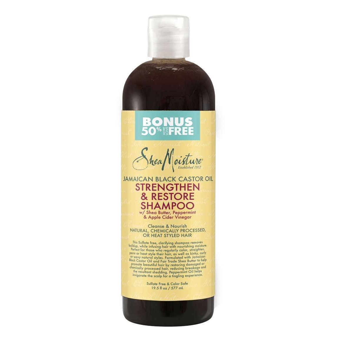 Shea Moisture Shampoo Jamaican Black Castor Oil Strengthen & Restore Sulfate-Free