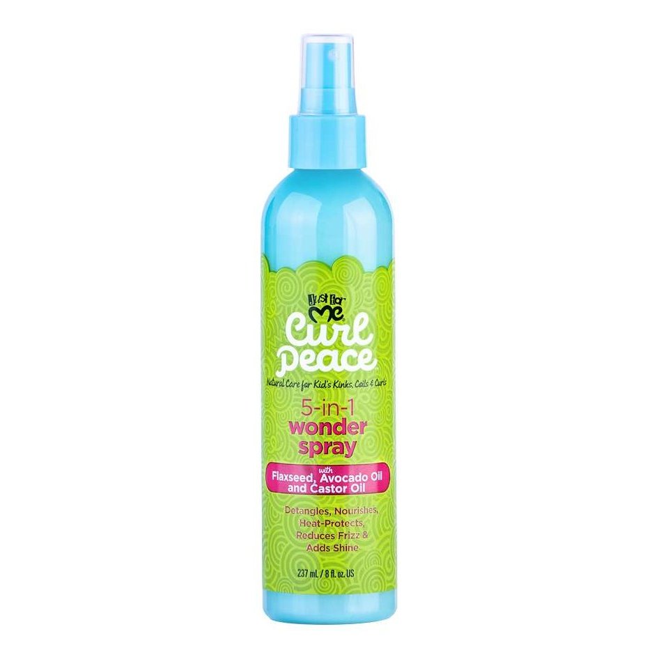 Curl Peace 5in1 Wonder Spray with Flaxseed, Avocado & Castor Oil for Hair Hydration and Frizz Control