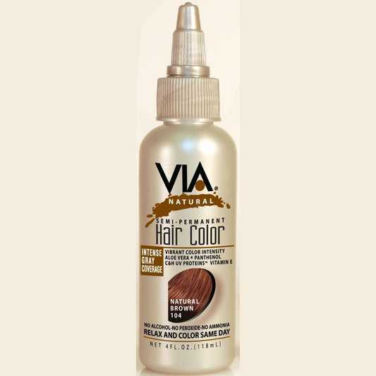 Natural Brown Hair Color with Natural Oils and Heat Protection