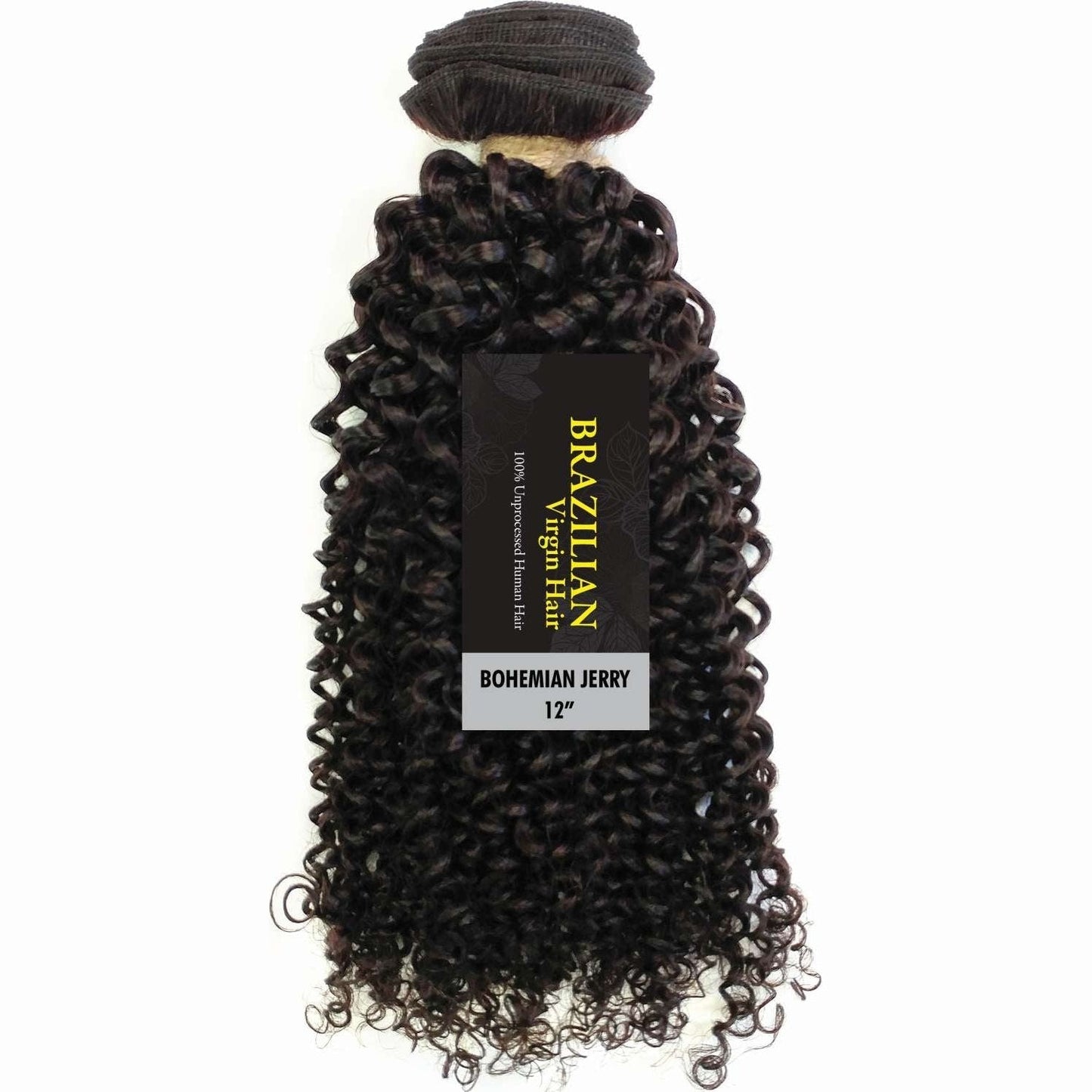 Jerry Curl Human Hair Virgin Brazilian 12 Inch Natural Color