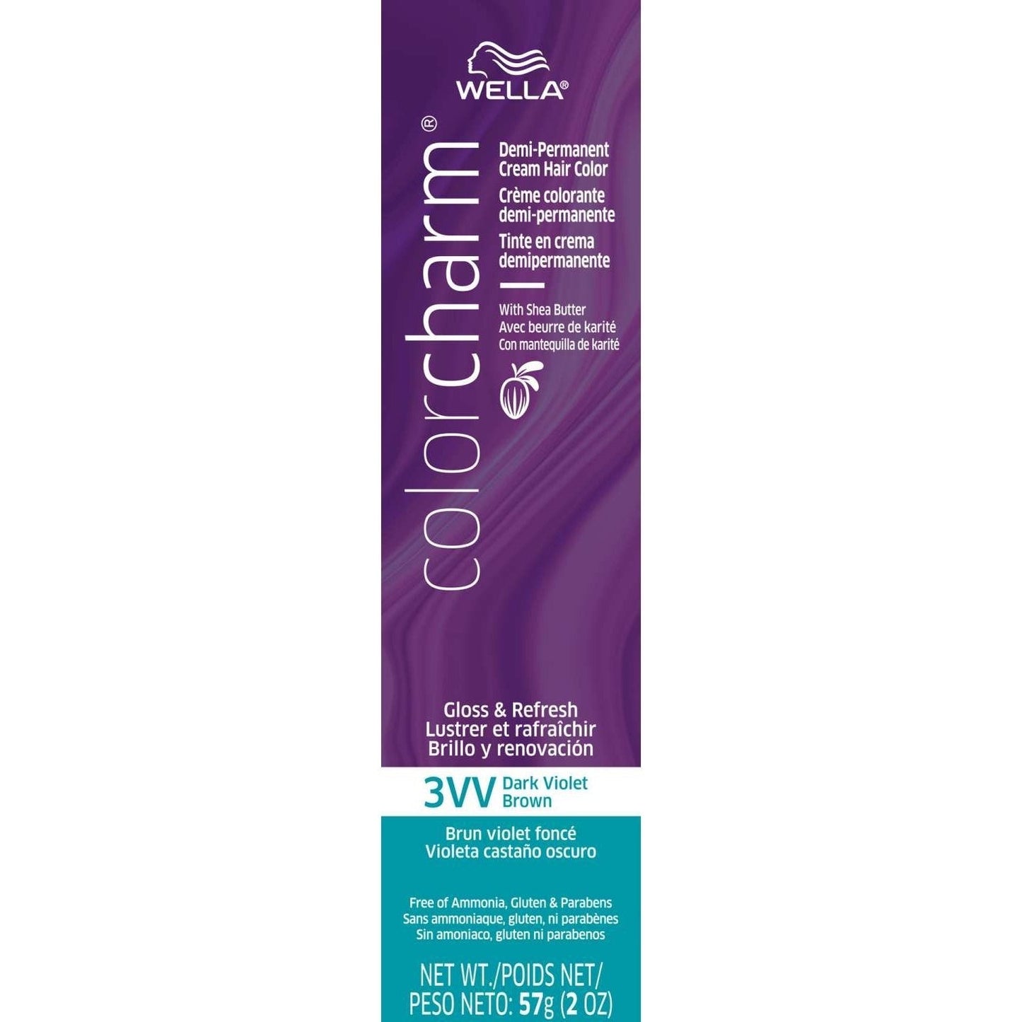 Demi-Permanent Cream Hair Color Dark Violet Brown 3Vv