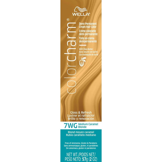 Demi-Permanent Cream Hair Color Medium Caramel Blonde 7Wg